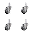 thumbnail image 1 of 3 Inch Thermoplastic Rubber Wheel Swivel 3/4 Inch Square Stem Caster Set SCC, 1 of 2