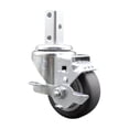 thumbnail image 1 of 3 Inch Thermoplastic Rubber Wheel Swivel 3/4 Inch Square Stem Caster with Brake, 1 of 2