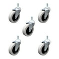 thumbnail image 1 of 3 Inch Thermoplastic Wheel 12mm Threaded Stem Caster Set with Brakes Set of 5, 1 of 3