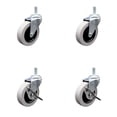 thumbnail image 1 of 3 Inch Thermoplastic Wheel 3/8 Inch Threaded Stem Caster Set with 2 Brakes SCC, 1 of 2