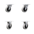 thumbnail image 1 of 3 Inch Thermoplastic Wheel Top Plate Caster Set 2 Swivel 2 Rigid Service Caster, 1 of 2