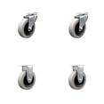 thumbnail image 1 of 3 Inch Thermoplastic Wheel Top Plate Caster Set 2 Swivel 2 Rigid Service Caster, 1 of 2