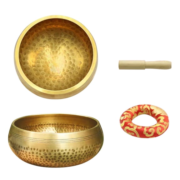 3 Inch Tibetan Singing Bowl Set, Rvkxad Hand-Made Sound Bowl Cushion with Wooden Striker, Portable Meditation Healing Instrument for Yoga Relaxation Mindfulness Chakra Stress Relief
