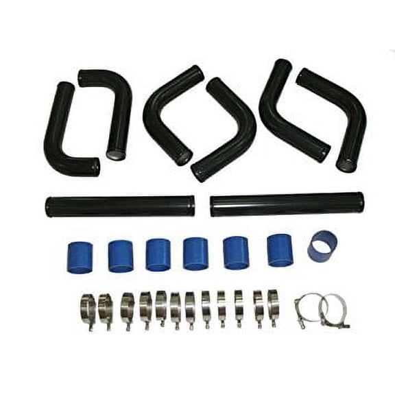 3 Inch Universal Aluminum Piping Kit 2L Shape Black Powder Coated