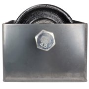3  Inch V-Groove Gate Wheel Cast Iron Black with Weldable Box