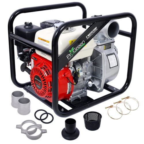 3 Inch Water Pump 264 GPM, Honda GX160 163cc Engine, Portable Trash Pump for Drainage, Dewatering & Irrigation