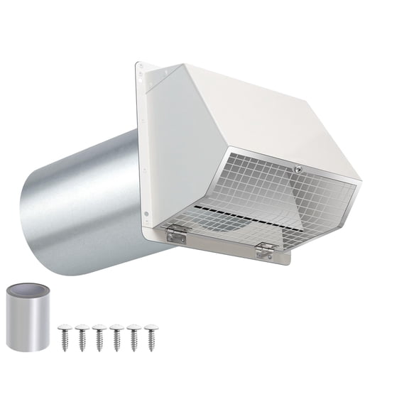 3 Inch White Dryer Vent Cover Outside Wall Exhaust Exterior Hood Cap
