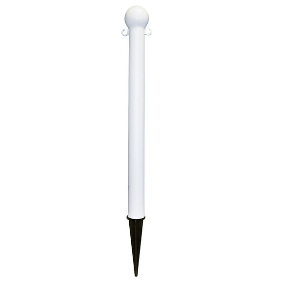 3 Inch White Heavy Duty Ground Pole