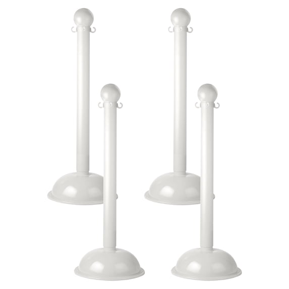 3 Inch White Heavy Duty Stanchion (4 Pk)