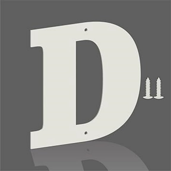 3 Inch White Metal Letters, Modern Metal House Address Letters and Numbers for Outside Signs, Outdoor Mailbox Numbers, for Door, Apartment, Office, Home Use(Letter D)