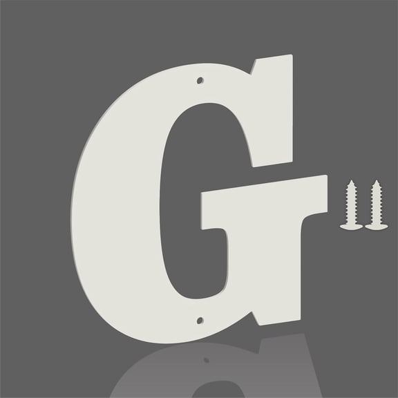 3 Inch White Metal Letters, Modern Metal House Address Letters and Numbers for Outside Signs, Outdoor Mailbox Numbers, for Door, Apartment, Office, Home Use(Letter G)