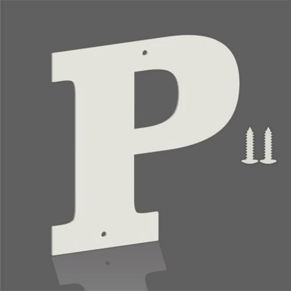 3 Inch White Metal Letters, Modern Metal House Address Letters and Numbers for Outside Signs, Outdoor Mailbox Numbers, for Door, Apartment, Office, Home Use(Letter P)