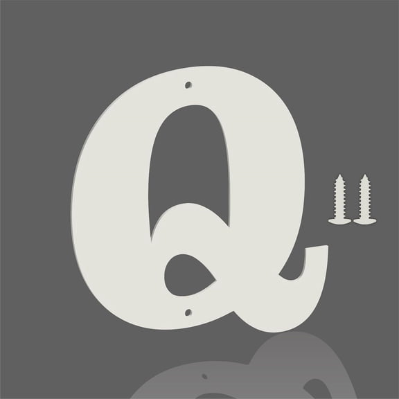 3 Inch White Metal Letters, Modern Metal House Address Letters and Numbers for Outside Signs, Outdoor Mailbox Numbers, for Door, Apartment, Office, Home Use(Letter Q)
