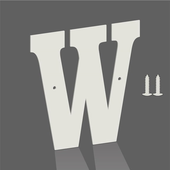 3 Inch White Metal Letters, Modern Metal House Address Letters and Numbers for Outside Signs, Outdoor Mailbox Numbers, for Door, Apartment, Office, Home Use(Letter W)