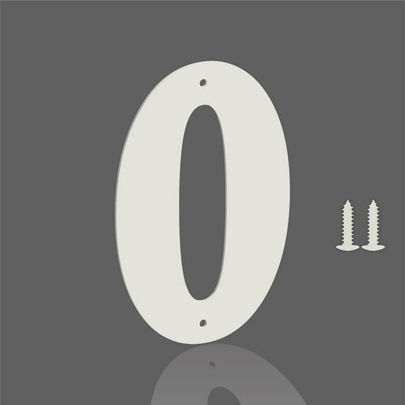 3 Inch White Metal Letters, Modern Metal House Address Letters and Numbers for Outside Signs, Outdoor Mailbox Numbers, for Door, Apartment, Office, Home Use(Number 0)