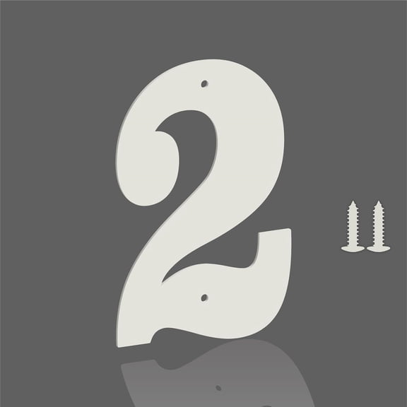 3 Inch White Metal Letters, Modern Metal House Address Letters and Numbers for Outside Signs, Outdoor Mailbox Numbers, for Door, Apartment, Office, Home Use(Number 2)