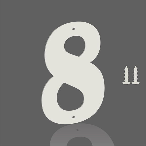 3 Inch White Metal Letters, Modern Metal House Address Letters and Numbers for Outside Signs, Outdoor Mailbox Numbers, for Door, Apartment, Office, Home Use(Number 8)
