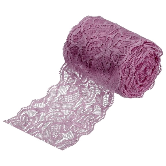 3 Inch Wide 10 Yard Lace Ribbon Floral Pattern Rose Embroidered Lace Trim for Sewing Making, and DIY Crafts, Gift Wrapping, Bouquets,Light purple