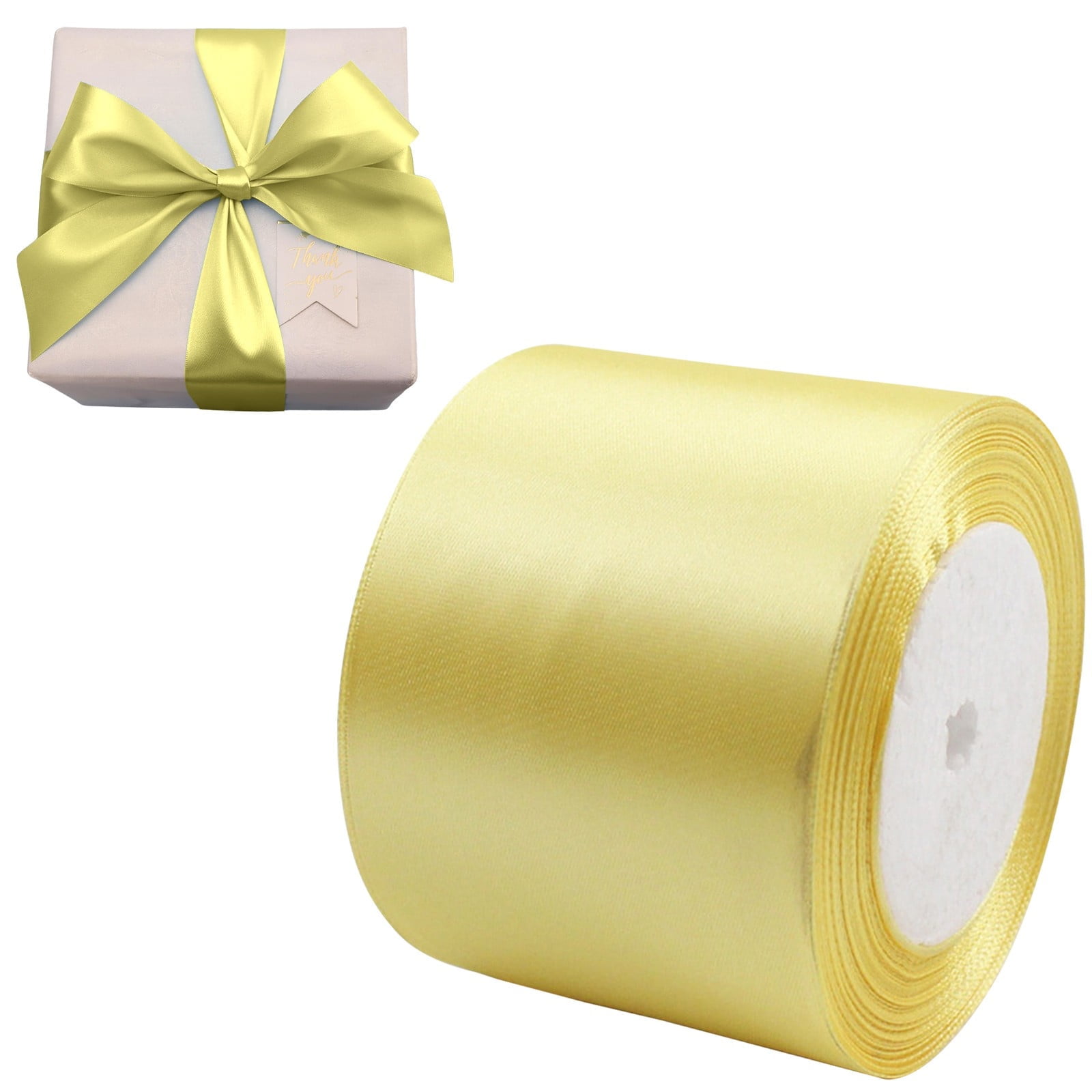 3 Inch Wide Satin Ribbon, 25 Yards Thick Ribbon for Wedding Decor & DIY ...