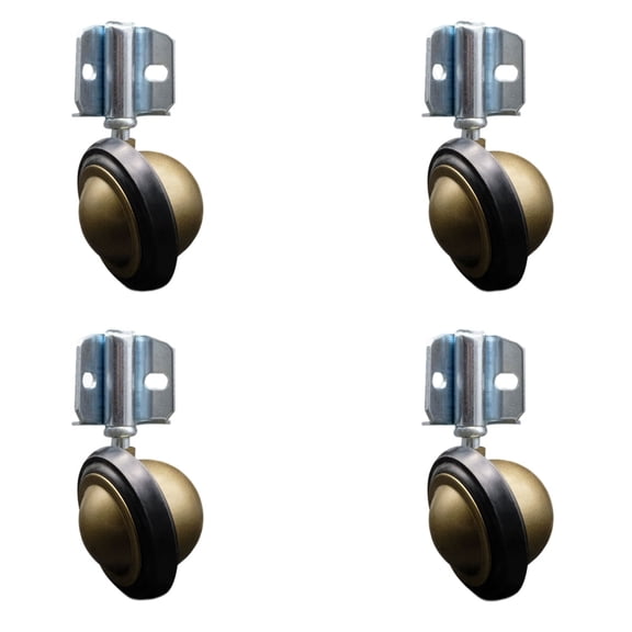 3 Inch Windsor Antique Soft Tread Ball Caster – Corner Mount Bracket–Set of 4
