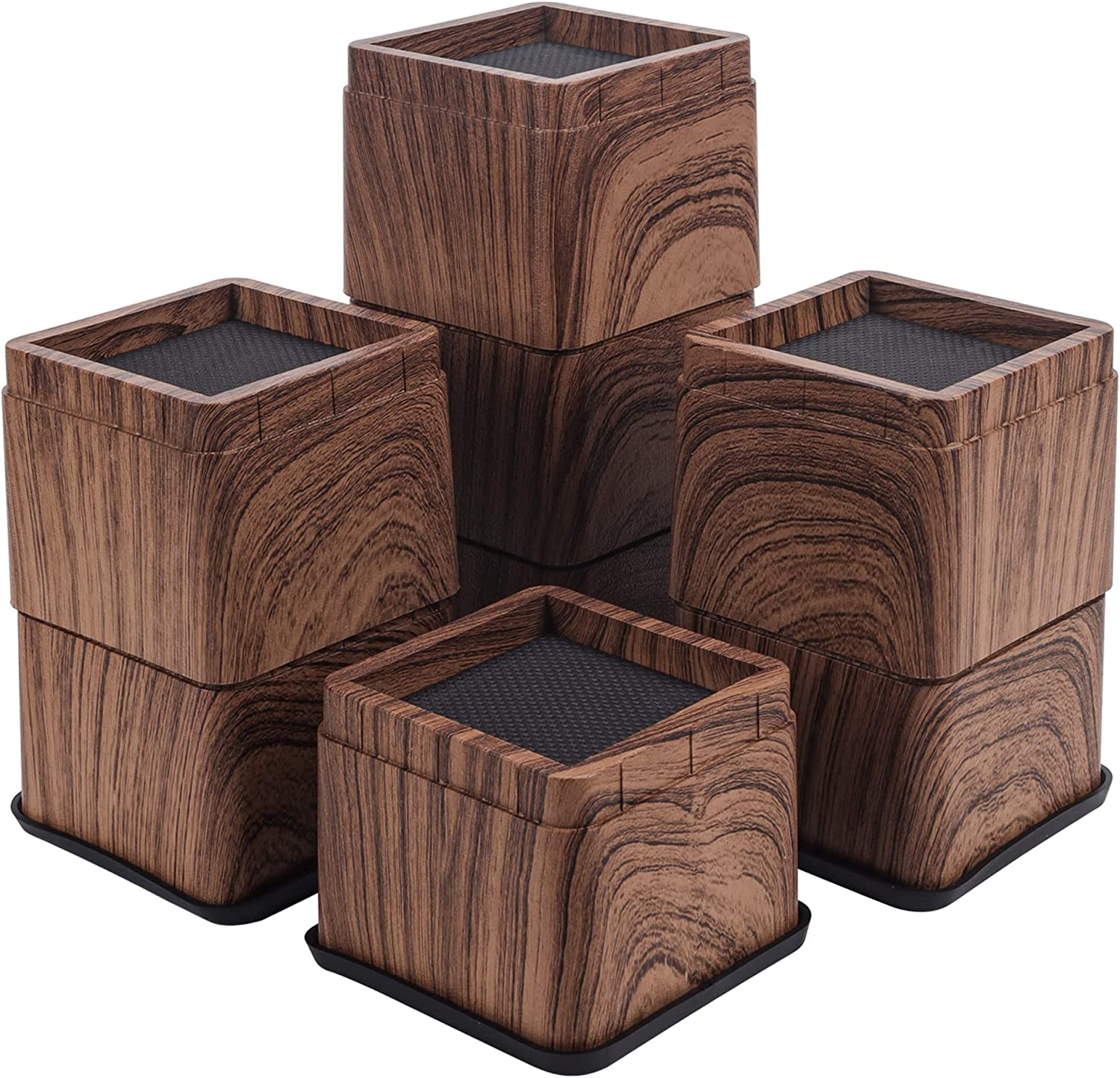 3 Inch Wood Bed Risers Furniture Risers Bed Frame Lifters in Heights of