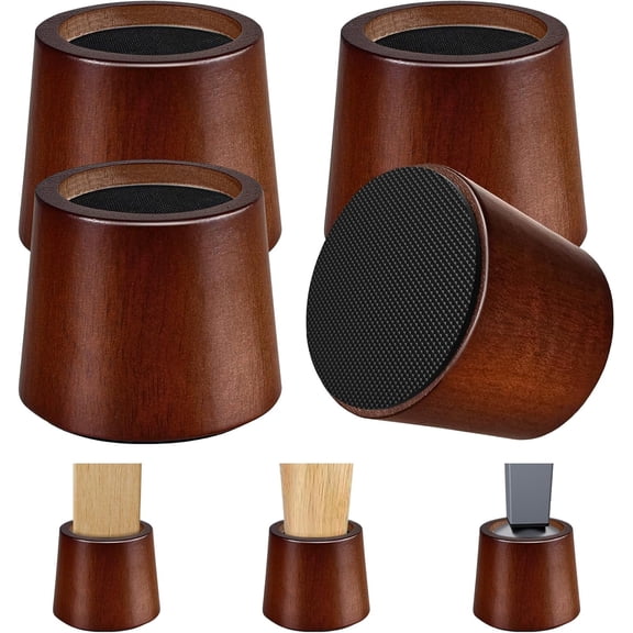 3 Inch Wooden Bed Risers for Furniture, 4 Pack Durable Support Elevators for Enhanced Stability and Height