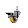 thumbnail image 1 of 3 Inch Yellow Polyurethane ½ Inch Threaded Stem Caster with Brake, 1 of 2