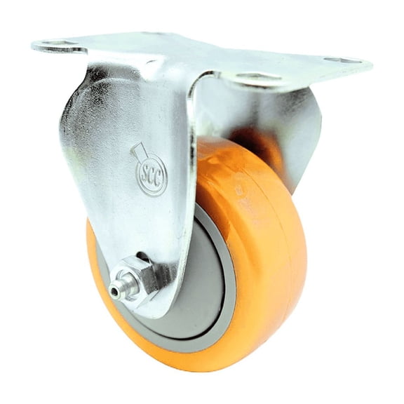 3 Inch Yellow Polyurethane Wheel Rigid Top Plate Caster Service Caster Brand