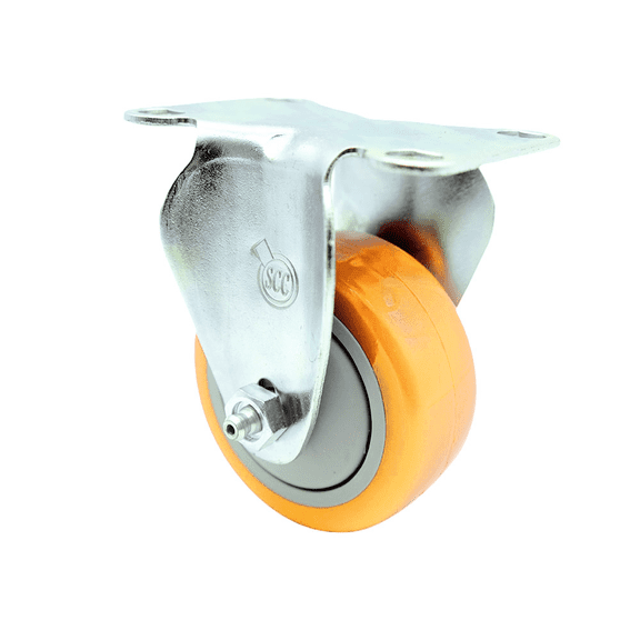 3 Inch Yellow Polyurethane Wheel Rigid Top Plate Caster Service Caster Brand