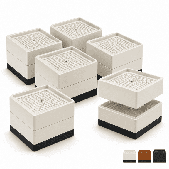 3 Inch-apricot(square) Heavy Duty Square Furniture Risers 4 Pack Supports Up To 1300 Lbs
