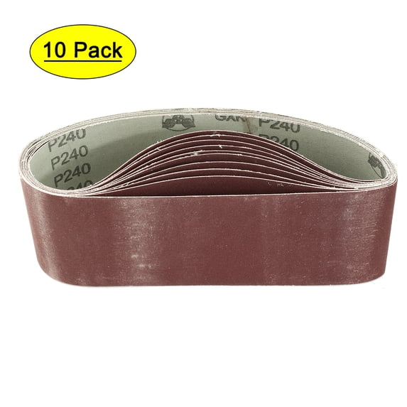 3-Inch x 21-Inch 240 Grit Lapped Aluminum Oxide Sanding Belt 10pcs
