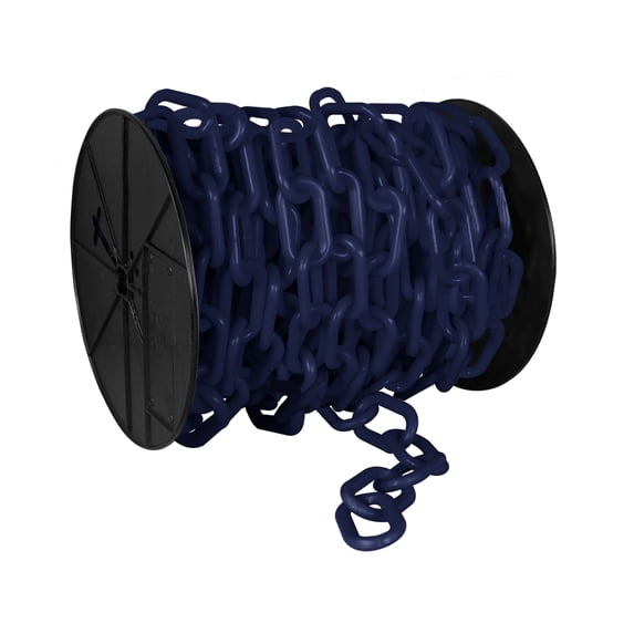 3 Inch x 60 Feet Cobalt Blue Plastic Safety Chain Reel