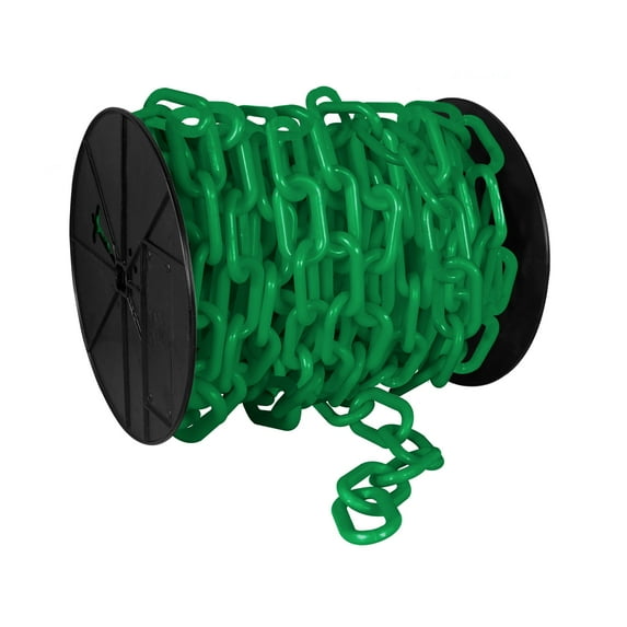 3 Inch x 60 Feet Green Plastic Safety Chain Reel