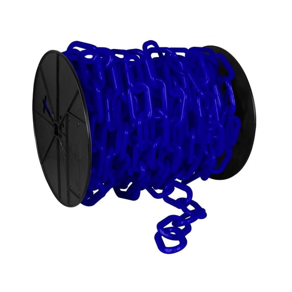 3 Inch x 60 Feet Traffic Blue Plastic Safety Chain Reel