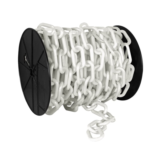 3 Inch x 60 Feet White Plastic Safety Chain Reel