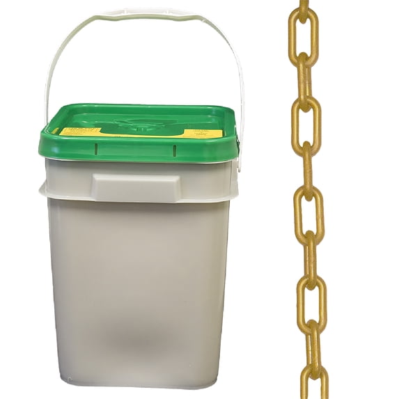 3 Inch x 70 Feet Gold Plastic Safety Chain Pail