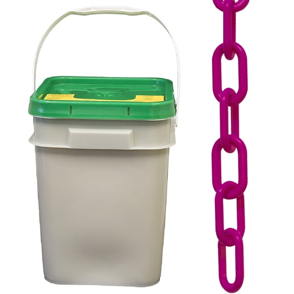 3 Inch x 70 Feet Magenta Plastic Safety Chain Pail