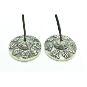 3 Inches- Hand Tuned to Austomangal (8 lucky) Tingsha Cymbals. Bell Chimes Handmade in Nepal by GK&CO.