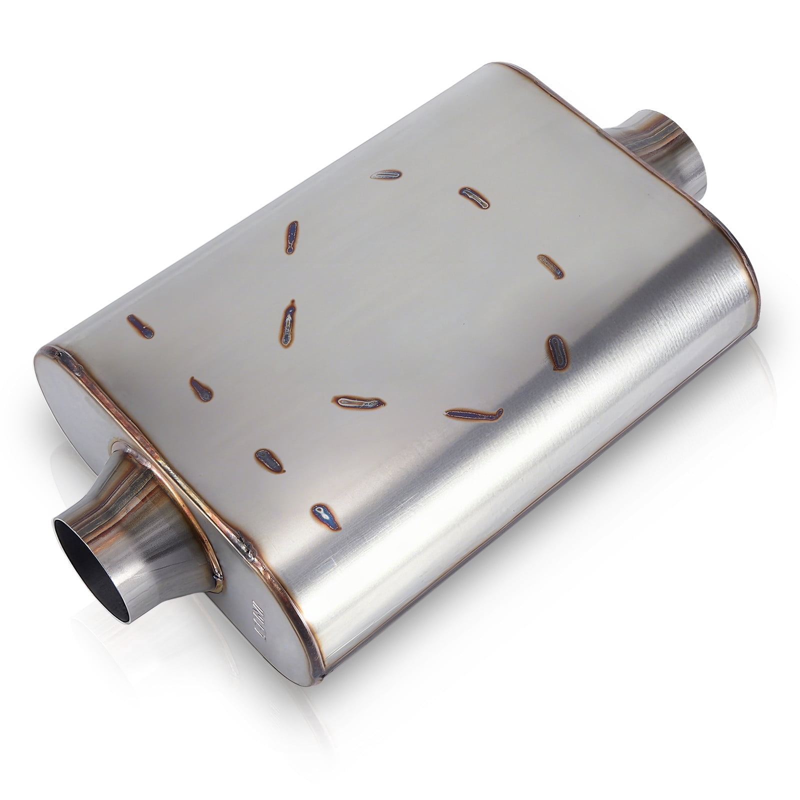 3" Inlet/Outlet Universal Exhaust Muffler, Stainless Steel Performance Muffler, 17" Overall Length Center-Center, Deep Aggressive Tone for Trucks, SUV, Muscle Cars