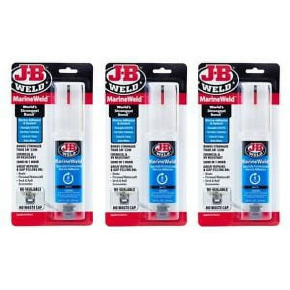 3 JB Weld 50172 Marine Weld Syringe Bonding Adhesive for Boats Watercraft & More