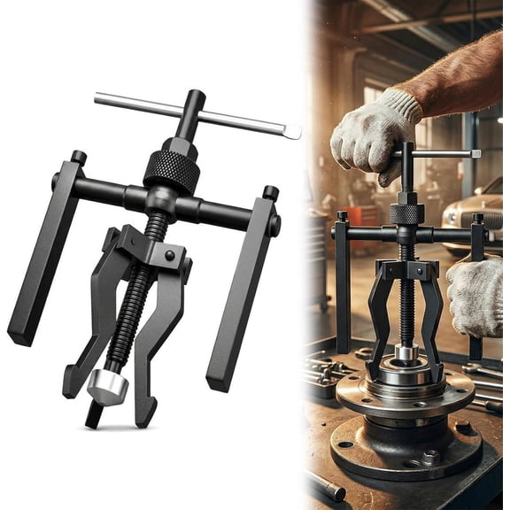 3-Jaw Inner Bearing Puller, Heavy Duty Steel Multi-Function Bore Puller Tool & Pilot Bearing Puller for Stubborn Auto Gears & Bushings Without Damage(Large)Q