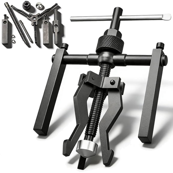 3-Jaw Inner Pilot Bearing Puller, Multi-Function Bore Puller Tool, Reversible Internal & External Gear Extractor(RL Large(Applicable Inner Diameter:18-47mm) 1 PC)