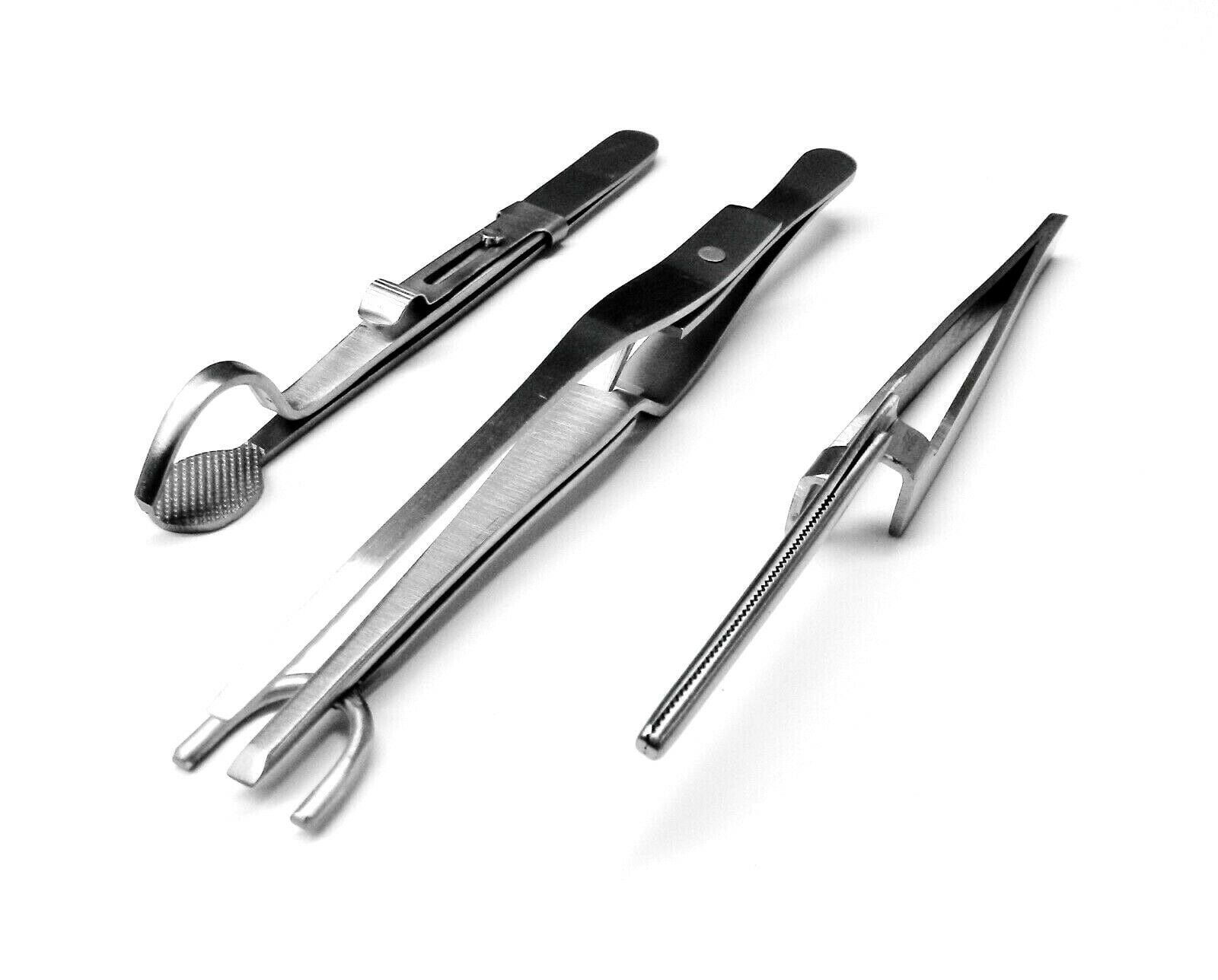 3 Jewelry Soldering Tweezers Ring Settings Set Head Shank Half Shank & Stand Up