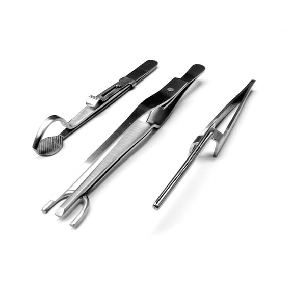 3 Jewelry Soldering Tweezers Ring Settings Set Head Shank Half Shank & Stand Up