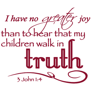 3 John 1:4 - I have no greater joy than to hear… Vinyl Decal Sticker Quote - Large - Purple Red 2