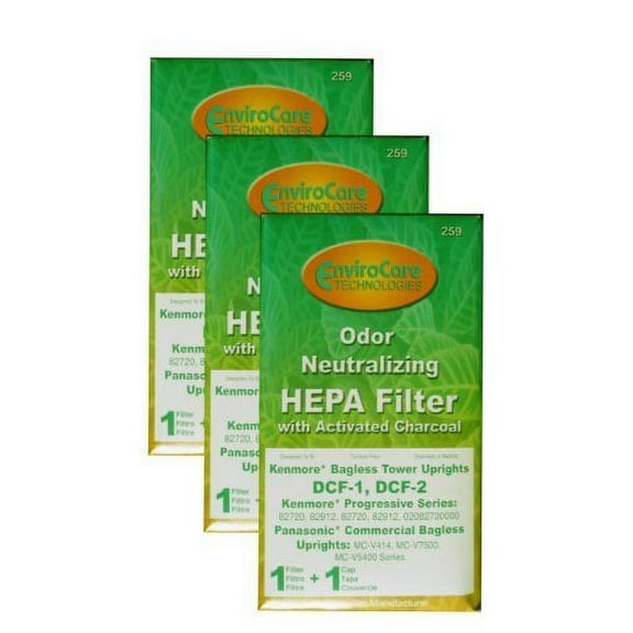 EnviroCare Replacement Tower HEPA Vacuum Filters for Kenmore Progressive Bagless Uprights 3 Filters