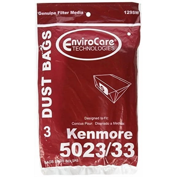 3 Kenmore Sears Allergy Vacuum Bag, Canister Vacuum Cleaners, 5023-5033 Bag Chan