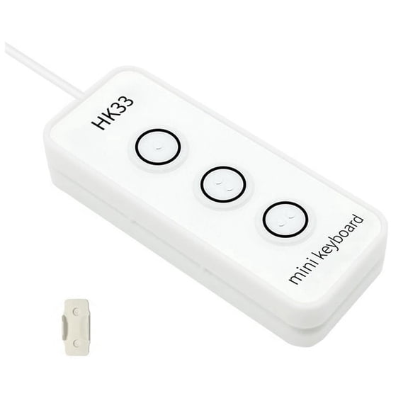 3 Key USB Macro Programming Key Keypad USB Keyboard Support Multiple Platform Portable Custom Mini Keyboard White