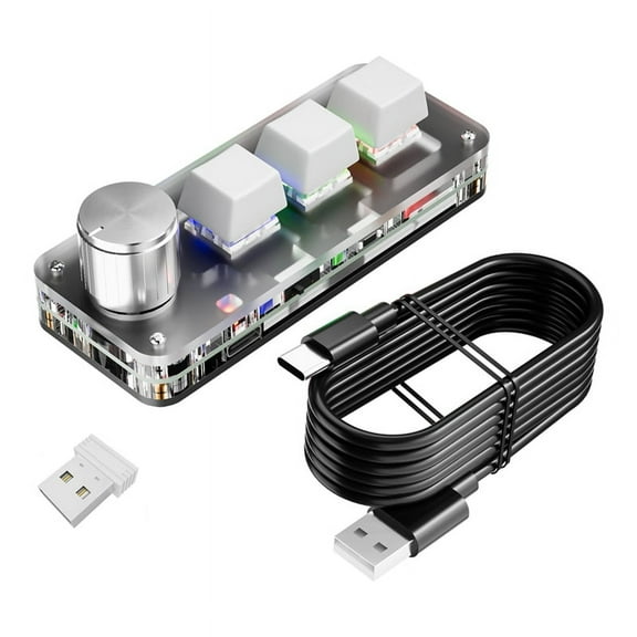3 Keys 1 Knob 2.4G Macro Keyboard Mini Gaming Custom Programming Wireless Bluetooth Wired Mechanical Keypads