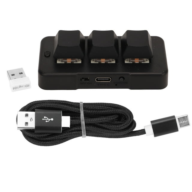 3 Keys Keyboard RGB Backlight USB 2.4g Wireless Three Button Three Mode ...